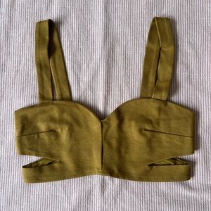 Mustard Brown Crop Top